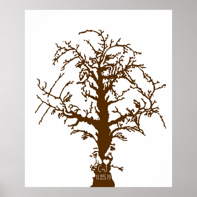 Libro de visitas del boda Fingerprint Big Oak Tree (Frente)