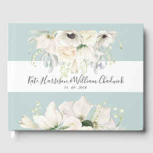 Libro de visitas del Boda floral blanco