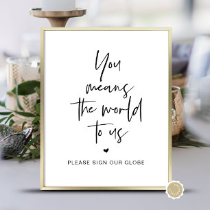 Libro de visitas del boda Globe, Minimalista moder