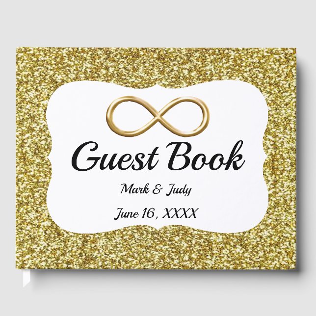 Libro de visitas del Boda Gold Purpurina Gold Infi (Anverso)