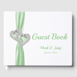 Libro de visitas del Boda Green Diamond Hearts