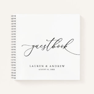 Libro de visitas del Boda Minimalista blanco y neg