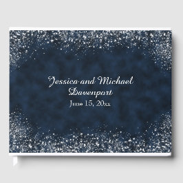 Libro de visitas del Boda Navy Blue Stardust