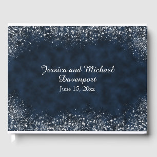 Libro de visitas del Boda Navy Blue Stardust