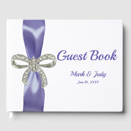Libro de visitas del Boda Purple Blue Diamond Bow