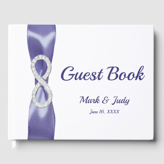 Libro de visitas del Boda Purple Blue Diamond Infi (Anverso)