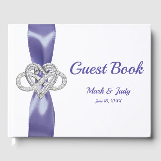 Libro de visitas del Boda Purple Blue Infinity Hea