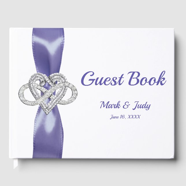 Libro de visitas del Boda Purple Blue Infinity Hea (Anverso)