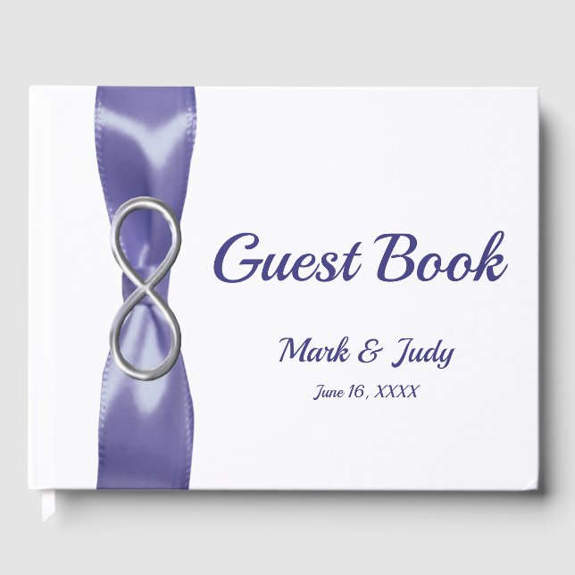 Libro de visitas del Boda Purple Blue Silver Infin (Anverso)