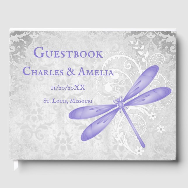Libro de visitas del Boda Purple Dragonfly (Anverso)