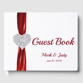 Libro de visitas del Boda Red Diamond Heart