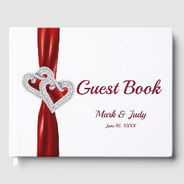 Libro de visitas del Boda Red Diamond Hearts