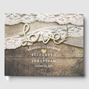 Libro de visitas del Boda Rústico Country Wood Lov