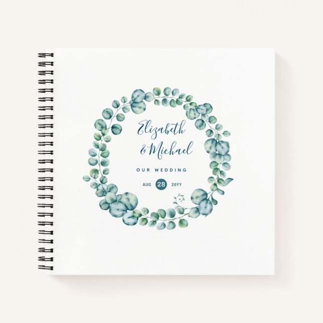 Libro de visitas del Boda Wreath Wreath BUDGET Euc (Anverso)