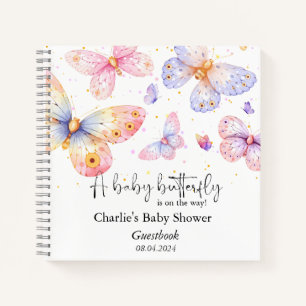 Libro de visitas del Chica Baby Shower Pink Purple