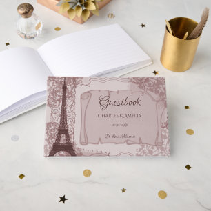 Libro de visitas del Día de la Boda Pink Parisian