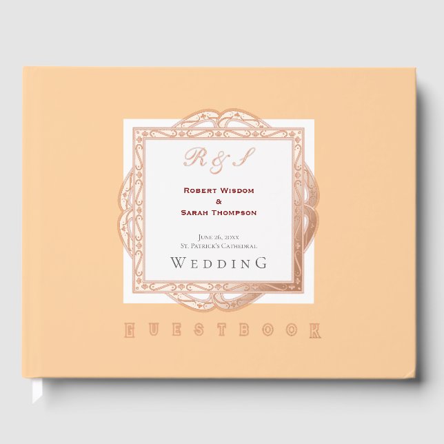 Libro de visitas del Relieve metalizado boda (Anverso)