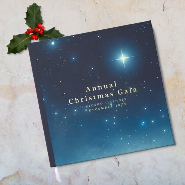 Libro de visitas del Relieve metalizado Estrella d (Christmas Holiday Star Foil Guestbook)