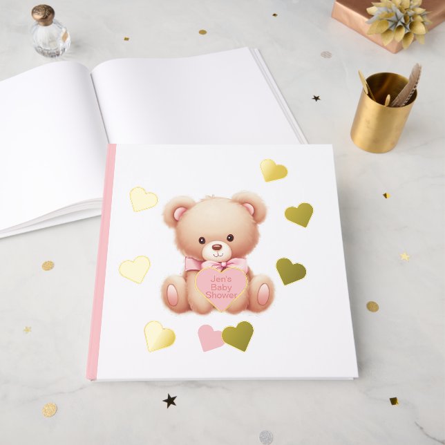 Libro de visitas del Relieve metalizado Teddy Bear (Anverso Abierto)
