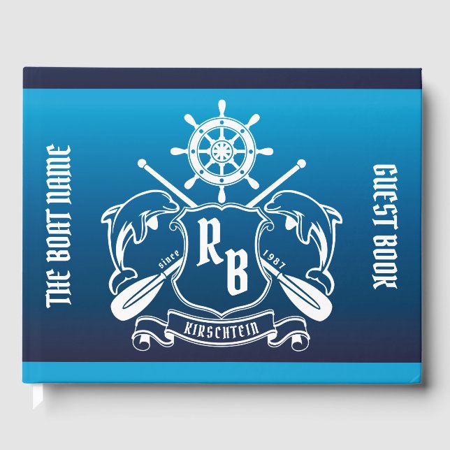 Libro De Visitas Delfines de la Insignia Marina Helan Oars Shield N (Anverso)