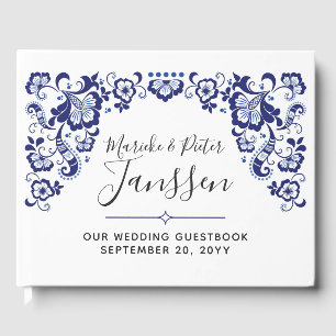 Libro De Visitas Delfts Blauw   Boda Holandés Azul Delft Keepsake