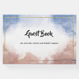 Libro De Visitas Delicada acuarela aludida a las olas