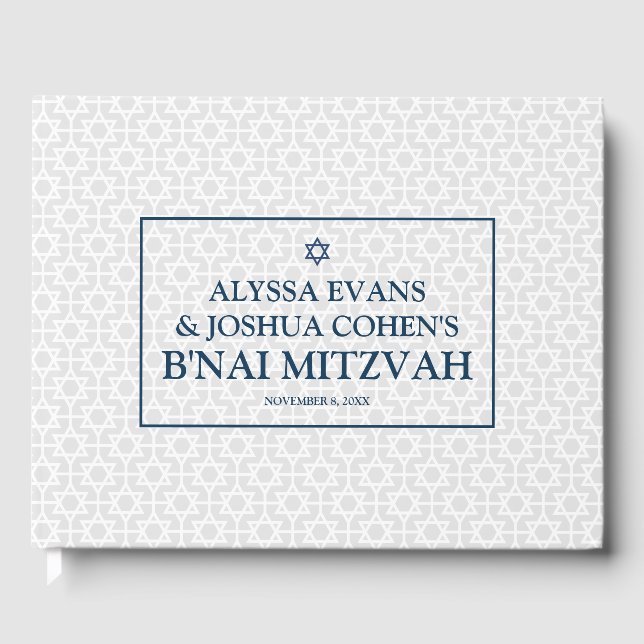 Libro De Visitas Delicate Patterned B'nai Mitzvah (Anverso)
