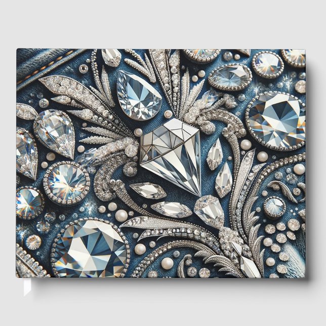Libro De Visitas Denim & Diamonds Gemstone Bling Jean (Anverso)