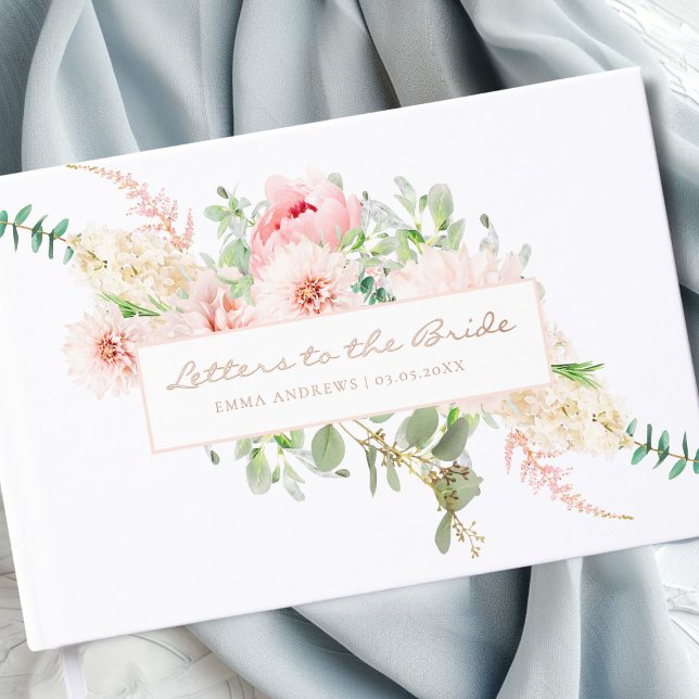 Libro De Visitas Desayuno nupcial primaveral botánico (Letters to the Bride! Spring Bridal Shower Foil Guest Book. Available in Gold, Rose-Gold & Silver)