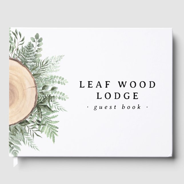 Libro De Visitas Desayuno Rústico de Vegetación de Madera (Anverso)