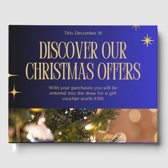 Libro De Visitas Descubre nuestras ofertas de Navidad – Compras Nav (Anverso)