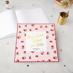 Libro De Visitas Deseos Dulces de Fresa para el Bebé - Baby Shower