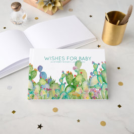 Libro De Visitas Deseos para Bebé | Regalo de Baby Shower de Cactus