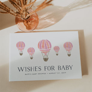 Libro De Visitas Deseos para el bebé   Baby Shower de globo aerostá