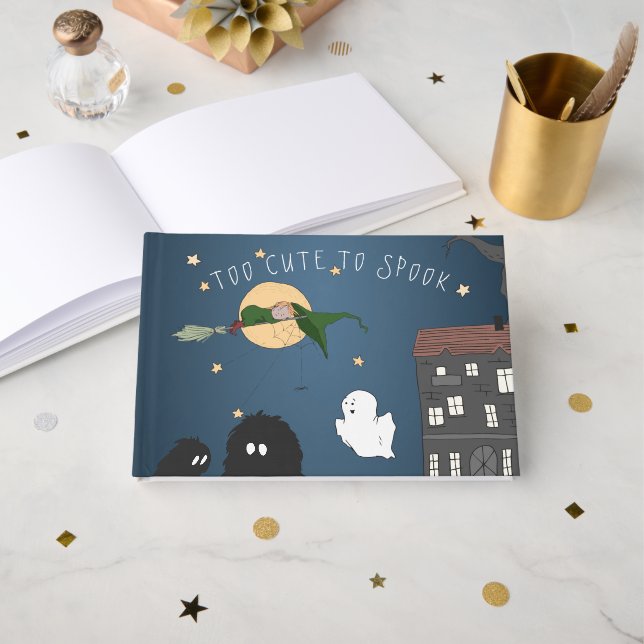 Libro De Visitas Deseos para el bebé | Baby Shower de pequeña bruja (Anverso Abierto)