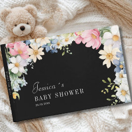 Libro De Visitas ¡Deseos para el bebé! Flor silvestre, Baby Shower