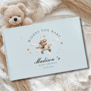 Libro De Visitas ¡Deseos para el bebé! Oso y avión de Teddy