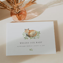 Libro De Visitas Deseos para el bebé | Woodland Fox Baby Shower