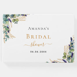 Libro De Visitas Despedida de soltera con eucalipto verde lavanda