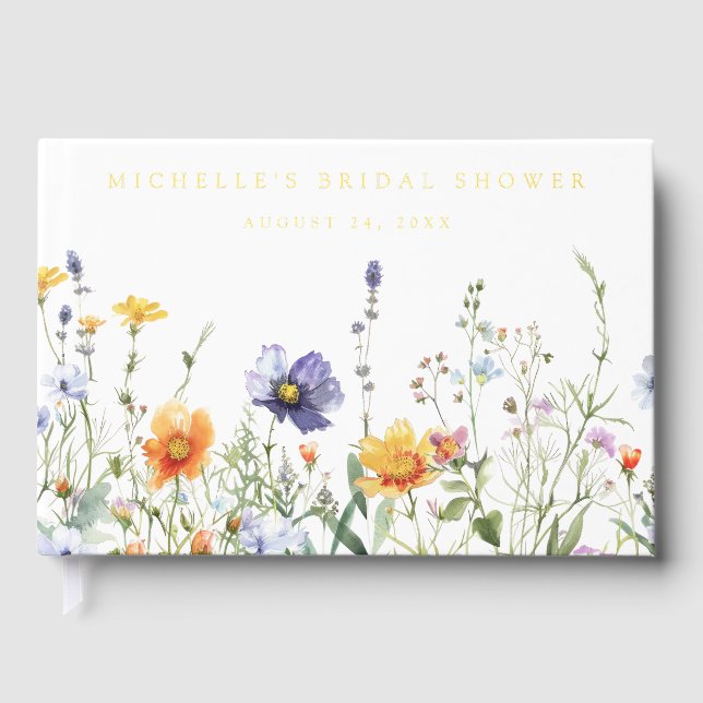 Libro De Visitas Despedida de soltera con flores silvestres (Anverso)