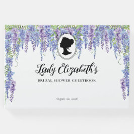 Libro De Visitas Despedida de soltera con tema floral púrpura vinta