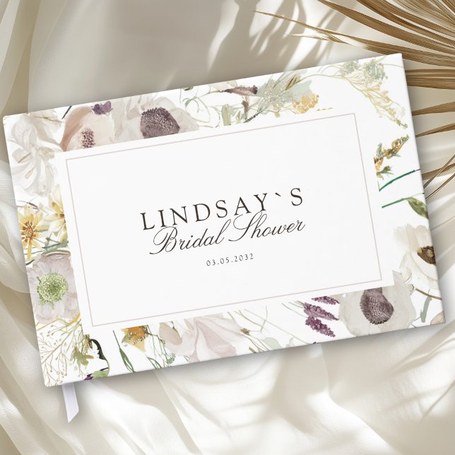 Libro De Visitas Despedida de soltera de primavera moderna (Modern Spring Boho Bridal Shower Guest Book)