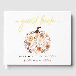 Libro De Visitas Despedida de Soltera Otoño Calabaza Flor Silvestre