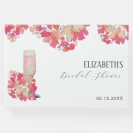 Libro De Visitas Despedida de Soltera Pétalos y Prosecco Floral Ros