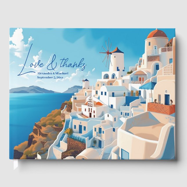 Libro De Visitas Destino Grecia Boda Santorini (Anverso)
