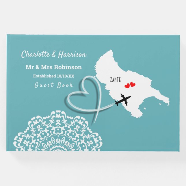 Libro De Visitas Destino Zante Boda griego (Anverso)