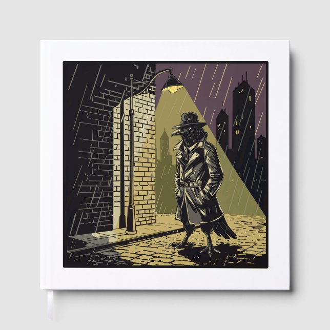 Libro De Visitas Detective Crow Comics Noir Style Guest Book (Anverso)
