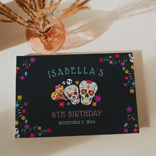 Libro De Visitas Día de cumpleaños del tema de los muertos por el d