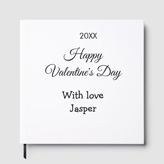 Libro De Visitas día de San Valentín feliz nombre amor simple año e (Anverso)