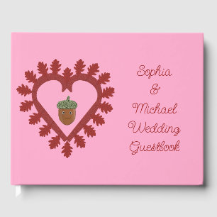 Libro De Visitas Día de San Valentín Love Heart Acorn Custom Weddin